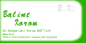 balint korom business card